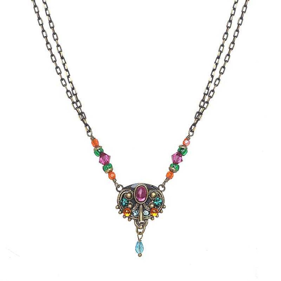 Michal Golan | Prismatic Crystal Shield Necklace And Earrings Set ...